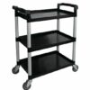 Plastic 3 Tier Service Trolley with Two Lockable Plastic Bins (Small Bin Size: 32x22x18cm, Big Bin Size: 32x22x45cm) - Image 3
