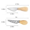 Large Size 4pcs Cheese Knife Set Heavy Duty Stainless Steel Food Grade Made 4 PCS Cheese Knife Set, Premium Cheese Slicer Cutter Collection with Wooden Handle (Large Size) - Image 3