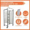 SS 15 Layer Baking Tray Trolley with Lockable Wheels (Total Slots: 15, Max Tray Size Per Slot: 60x40cm, Trays Not Included) - Image 3