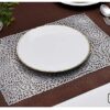 Pack Of 6 Glossy 12×18 Inches Rectangle NET Table Placemats With Firm Grip Rubber Bottom (Colour: Silver)(Code: 5-12-65) - Image 4