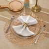 Pack of 6 Glossy 15 Inches Wide Round NET Table Placemats with Firm Grip Rubber Bottom (Colour: Gold)(Code: 5-12-68) - Image 4
