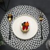 Pack of 6 Glossy 15 Inches Wide Round NET Table Placemats with Firm Grip Rubber Bottom (Colour: Silver)(Code: 5-12-67) - Image 4