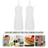 16Oz Pack of 3 Curved Sauce Bottle Salad Dressing Bottle Ketchup Mayonnaise Bottle with Closed Top Cap & Handle Provision (Color: White) - Image 3
