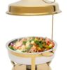4.5L 28cm Wide Round Shaped Gel Based Full Gold Hanging Chafing Dish (Small Size: 34x28x66cm) - Image 3
