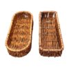 Oval 25x10cm Polyrattan Basket for Spoon Cutlery with Metal Wires - Walnut Brown (Size: 25x10x5cm) - Image 3