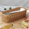 Rectangular 23x8cm Polyrattan Basket for Spoon, Cutlery with Metal Wires - Walnut Brown (Size: 23x8x5cm) - Image 3