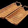 Rectangular 35x13cm Polyrattan Basket with Heart Shaped Side Handles and Metal Wires -Walnut Brown Colour (Large Size: 35x13x4cm) - Image 3
