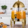 Golden 13L 2 in 1 (Hot & Cold) Tea/Coffee Beverage Dispenser Urn Container with SS Body, Side PC Dome & Stand - Image 3