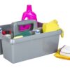 Heavy Duty 3 Compartment ABS Plastic Based Table Cleaning Tool Basket with Handle (Size:15x10x4.75Inches, Colour: Grey) - Image 3