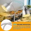 Electric Tiltable 86cm Tall U Shaped Food Warming Standing Lamp (Colour: Silver) - Image 4