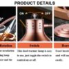 Electric Tiltable 86cm Tall U Shaped Food Warming Standing Lamp (Colour: Rose Gold) - Image 3
