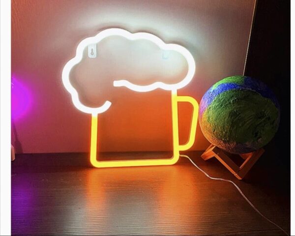 Neon LED "Beer" Signage Multicoloured Display Decorative Beer Emoji Sign - Image 3