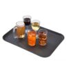 12x16 Inches Rectangle Non-Breakable Anti Skid Super Fibre Glass Service Tray With Heavy Rubber Grip Tray (Colour: Black) - Image 3