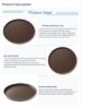 14 Inches Wide Round Non-Breakable Anti Skid Super Fibre Glass Service Tray with Heavy Rubber Grip Tray (Colour: Brown) - Image 3