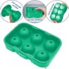 Silicone 6 Section Round Reusable Ice Ball Tray Sphere Mold (Multicolor, 6 Slot) - Image 3