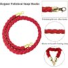 5 Feet Long Removable Red Twisted Velvet Rope for Queue Manager Crowd Control Rope Divider with Golden Chrome Plated Hooks Stanchion Rope Partition Barrier (Rope Material: Velvet, Rope Colour: Red, Rope Length: 5 Feet App.) - Image 3