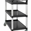 Plastic 3 Tier Service Trolley with Two Lockable Plastic Bins (Small Bin Size: 32x22x18cm, Big Bin Size: 32x22x45cm) - Image 4