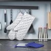 37cm Long Silver Baking Oven Gloves (Size: 37x18cm, Quantity: 1 Pair) - Image 4