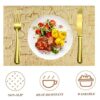 Pack of 6 Glossy 12×18 Inches Rectangle Table Placemats with Firm Grip Rubber Bottom (Colour: Royal Gold) - Image 4