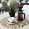 Pack of 6 Glossy 15 Inches Wide Round NET Table Placemats with Firm Grip Rubber Bottom (Colour: Gold)(Code: 5-12-68) - Image 5