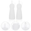 16Oz Pack of 3 Curved Sauce Bottle Salad Dressing Bottle Ketchup Mayonnaise Bottle with Closed Top Cap & Handle Provision (Color: White) - Image 4