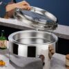 6L 43cm Wide Round SS Chafing Dish with Hydraulic Soft Close & Gel Based Heating. - Image 4