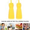 24Oz Pack of 3 Curved Sauce Bottle Salad Dressing Bottle Ketchup Mayonnaise Bottle (Colour: Yellow) - Image 4
