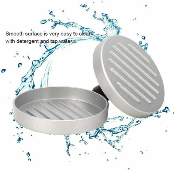12cm Wide Manual Burger Patty Press Maker with Wooden Handle - Image 5