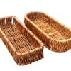 Oval 25x10cm Polyrattan Basket for Spoon Cutlery with Metal Wires - Walnut Brown (Size: 25x10x5cm) - Image 4