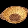Round 20cm Wide Polyrattan Flower Fruit Vegetable Bread Basket with Joint Handle with Metal Wire - Walnut Brown and Mix Colour (Size: 20x32x8cm) - Image 4