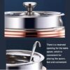 400W Electric 10L Commercial Horizontal Lines Patterned Soup Pot (Colour: Rose Gold) - Image 4