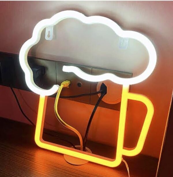Neon LED "Beer" Signage Multicoloured Display Decorative Beer Emoji Sign - Image 4
