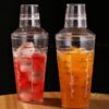 700ml PC Transparent 3 in 1 Boston Shaker Cocktail Shaker Peg Measurer with Markings - Image 4
