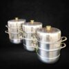 32cm Wide Gold + SS 3 Tier Manual Rice Corn Momo Steamer (Size: 32cm) - Image 4