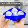 Silicone 4 Section Round Reusable Ice Ball Tray Sphere Mold (Multicolor, 4 Slot) - Image 4