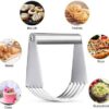 4.2 Inches Wide SS Dough Whisker - Horizontal Shaped Pastry Blender, Masher Mixer - Food Grade Hygienic (Size: 11.5x10.5cm) - Image 5