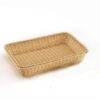 Rectangular 46x34cm Polyrattan Woven Bread Fruit Vegetable Snacks Gift Wrapping Storage Basket with Metal Wire - Light Brown Colour (Size: 46x34x7cm)(Code: 2061C) - Image 6