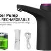 Wireless Rechargeable Water Pump Dispenser for 20L Water Cans with 600ml One Stroke Push button (Colour: Black) - Image 5