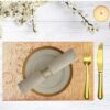 Pack of 6 Glossy 12×18 Inches Rectangle Table Placemats with Firm Grip Rubber Bottom (Colour: Rose Gold) - Image 6