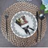 Pack of 6 Glossy 15 Inches Wide Round NET Table Placemats with Firm Grip Rubber Bottom (Colour: Gold)(Code: 5-12-68) - Image 6