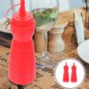 12Oz Pack of 3 Curved Sauce Bottle Salad Dressing Bottle Ketchup Mayonnaise Bottle with Closed Top Cap & Handle Provision (Colour: Red) - Image 5