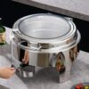 6L 43cm Wide Round SS Chafing Dish with Hydraulic Soft Close & Gel Based Heating. - Image 5
