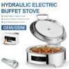 6L 43cm Wide Round SS Chafing Dish with Hydraulic Soft Close, Inbuilt Heater & Digital Temperature Controller. - Image 4