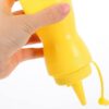 24Oz Pack of 3 Curved Sauce Bottle Salad Dressing Bottle Ketchup Mayonnaise Bottle (Colour: Yellow) - Image 5