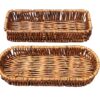 Oval 25x10cm Polyrattan Basket for Spoon Cutlery with Metal Wires - Walnut Brown (Size: 25x10x5cm) - Image 5