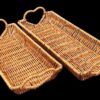 Rectangular 35x13cm Polyrattan Basket with Heart Shaped Side Handles and Metal Wires -Walnut Brown Colour (Large Size: 35x13x4cm) - Image 5