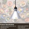 Electric V Shaped Hanging Model Food Warming Lamp (Colour: Silver) - Image 5
