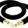 Set of 2 Pole Golden Queue Manager Barrier Steel Barricade with Retractable 5 Feet Long Belt & Heavy Duty Stanchions Base for Commercial Places. (Belt Type: Black Velvet) - Image 5