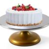 Fibre Cake Stand 360 Degree Smooth Rotating for Decorating, Icing Turntable (Size: 12 Inches Wide and 5 Inches Height, Weight: 2.4 Kg, Colour: Silver and Golden) - Image 6