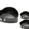 Heart Shaped Teflon Coated Cake Mould Trays Oven Compatible with Spring Form and Detachable Base - Food Grade Hygienic (Quantity: 3Pcs - 8/9/10 Inches with Depth 2.75 Inches App.) - Image 2